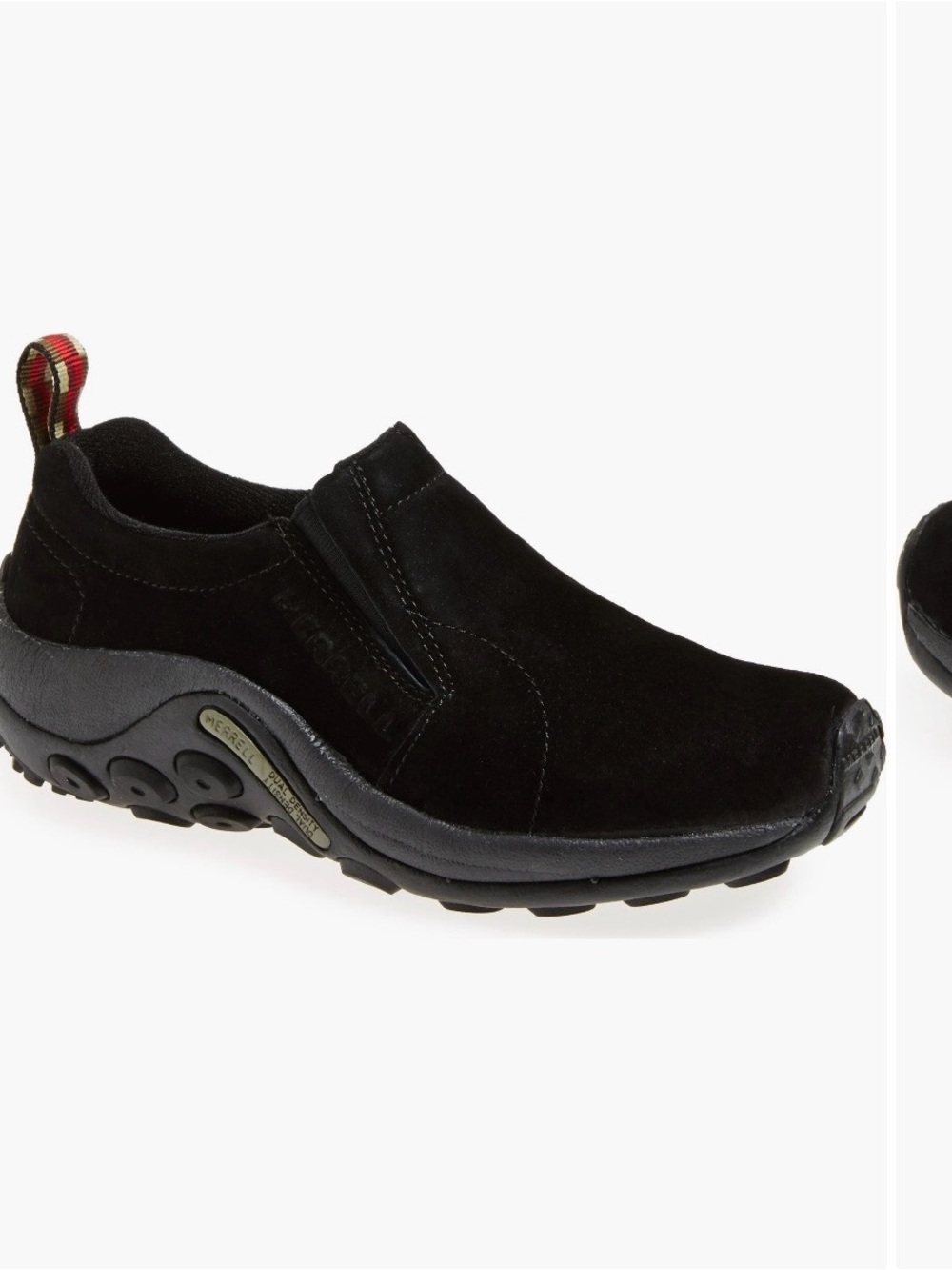 Merrell Woman’s Jungle Moc Athletic Black Suede Slip-On Sneaker Comfort 7.5